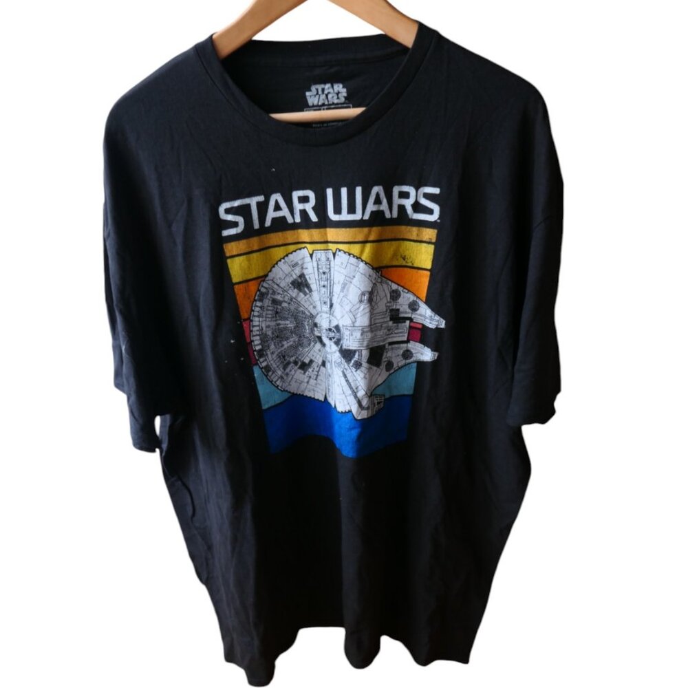 Men's Star Wars Millennium Falcon Retro Striped t-shirt -Size 2XL-NWOT